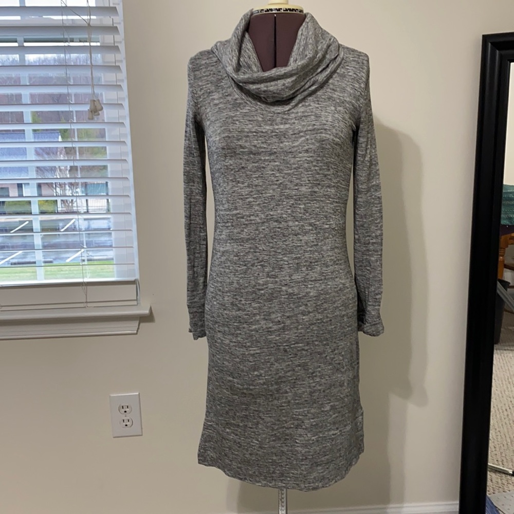 Supersoft Terry Long-Sleeve Cowl Neck Dress - Grey
